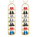 SOGA 2X 7 Tier Bunny Ears Gold Plated Metal Shoe Organizer Space Saving Portable Footwear Storage Shelf $ 183.50