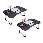 SOGA 2X Black Portable Bed Table Adjustable Foldable Bed Sofa Study Table Laptop Mini Desk with Notebook Stand Card Slot Holder Home Decor $ 83.90