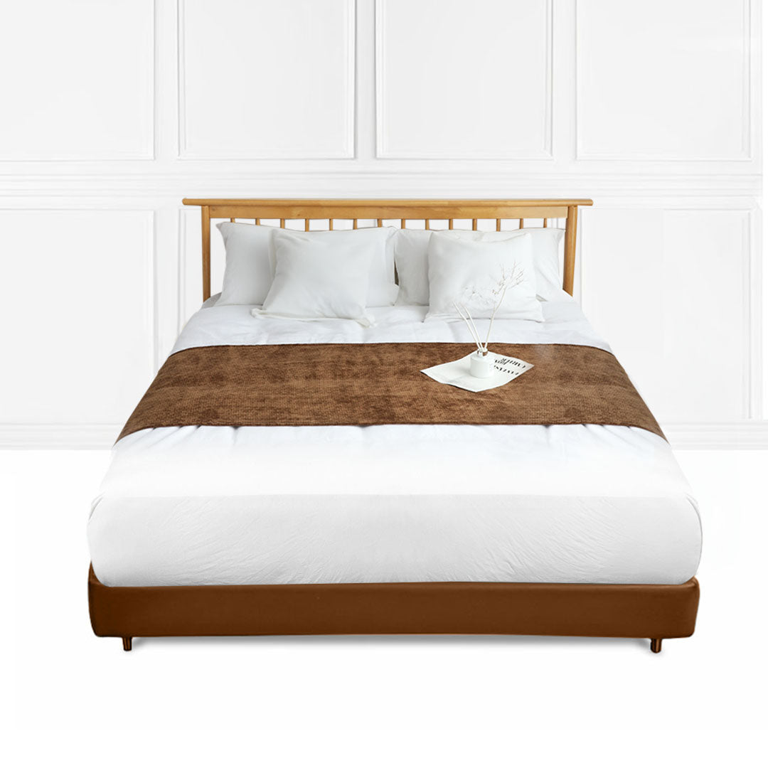 SOGA 70cm Brown Vintage Bed Scarf Runner Bedding Tail Pad Flag For Home Hotel Set of 3 $ 211.50