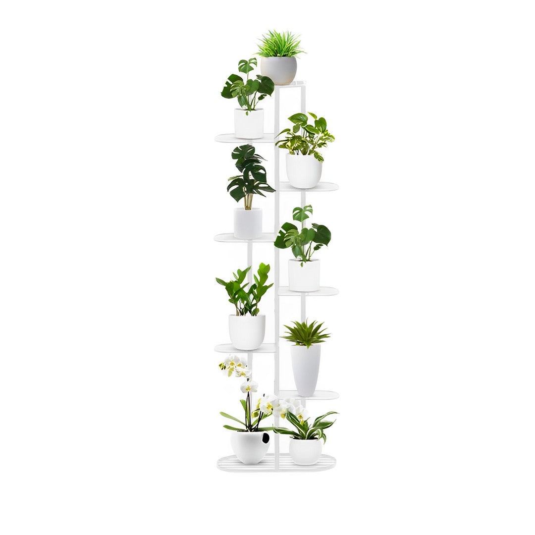 SOGA 8 Tier 9 Pots White Metal Plant Rack Flowerpot Storage Display Stand Holder Home Garden Decor $ 99.90