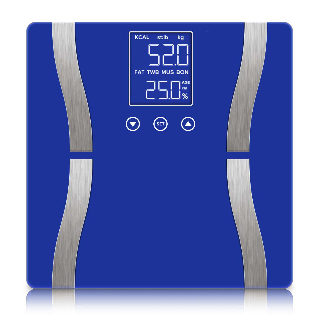 SOGA Glass LCD Digital Body Fat Scale Bathroom Electronic Gym Water Weighing Scales Blue $ 33.50