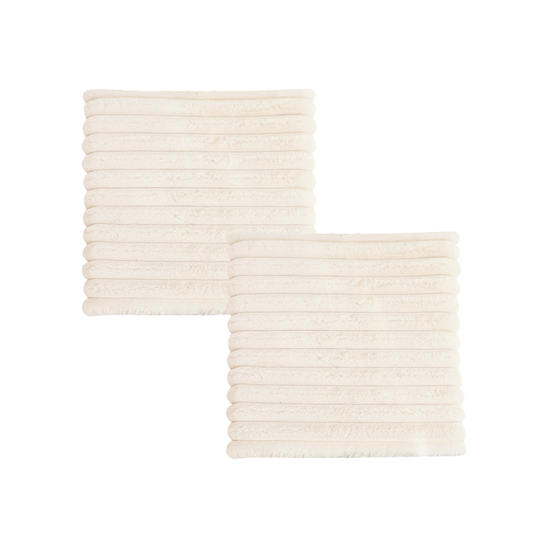 SOGA 2X 45cm Cream Corduroy Square Cushion Soft Leaning Plush Backrest Throw Seat Pillow $ 107.90