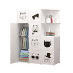 SOGA 10 Cubes White Portable Wardrobe Divide-Grid Modular Storage Organiser Foldable Closet with Doors $ 122.50