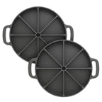 SOGA 2X 21.5CM Round Cast Iron Baking Wedge Pan Cornbread Cake 8-Slice Baking Dish with Handle $ 101.50