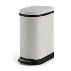 SOGA Foot Pedal Stainless Steel Rubbish Recycling Garbage Waste Trash Bin 10L U White