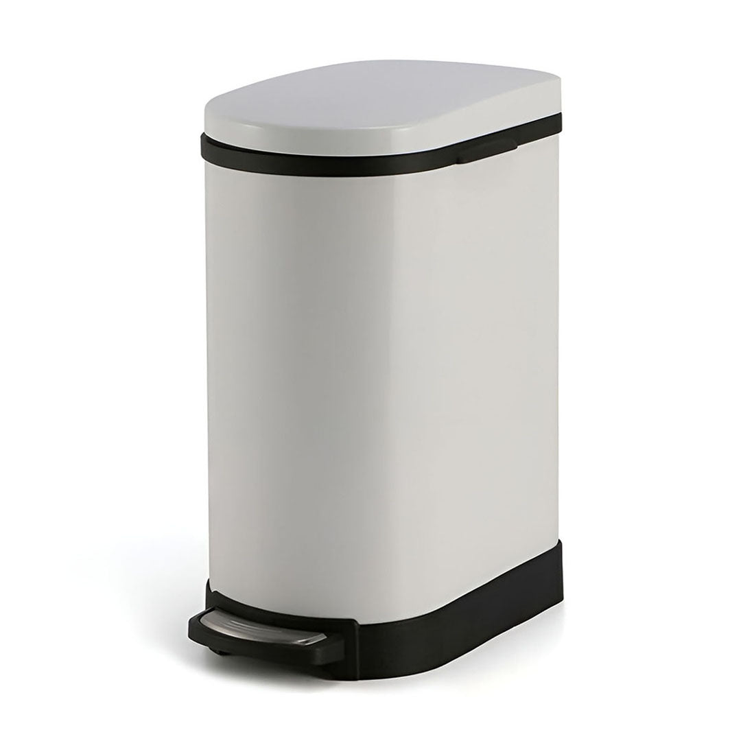 SOGA Foot Pedal Stainless Steel Rubbish Recycling Garbage Waste Trash Bin 10L U White