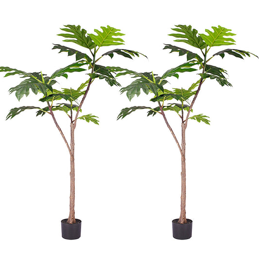 SOGA 2X 150cm Artificial Natural Green Split-Leaf Philodendron Tree Fake Tropical Indoor Plant Home Office Decor $ 366.90