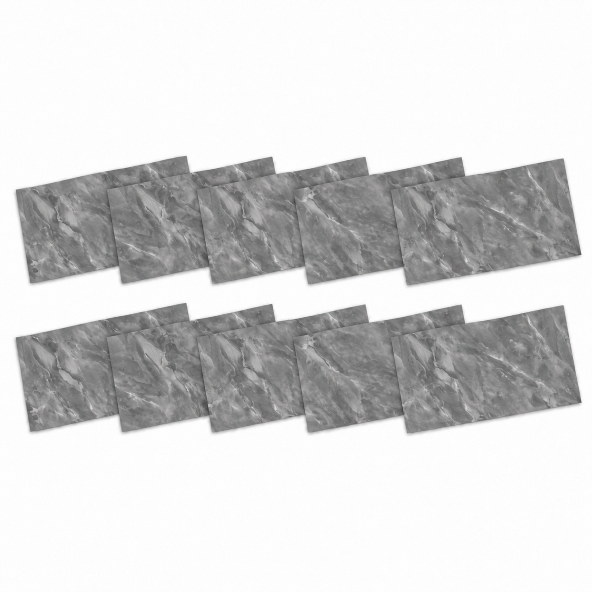 SOGA Peel & Stick Floor and Wall Tiles 30 x 60cm 10 Pack Grey Faux Marble