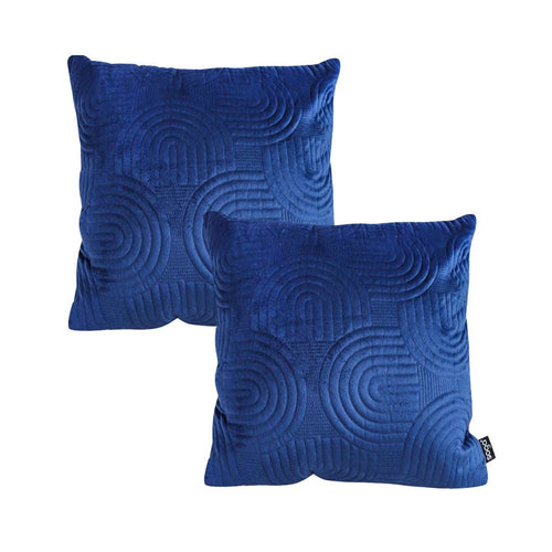 SOGA 2X 50cm Blue Textured Geometric Pattern Decorative Throw Pillow $ 119