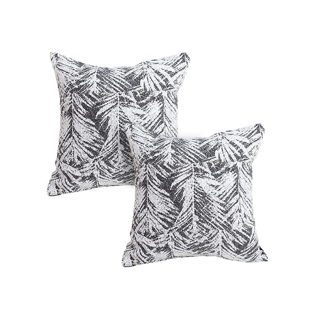 SOGA 2X 50cm Modern Charcoal Palm Leaf Print Contemporary Throw Pillow $ 120.90