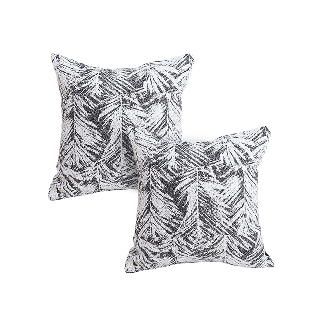 SOGA 2X 50cm Modern Charcoal Palm Leaf Print Contemporary Throw Pillow $ 120.90