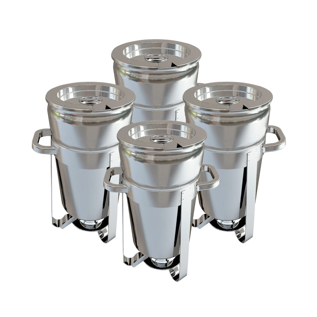 SOGA 4X 11L Round Stainless Steel Soup Warmer Marmite Chafer Full Size Catering Chafing Dish
