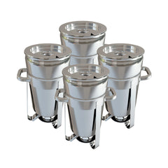 SOGA 4X 11L Round Stainless Steel Soup Warmer Marmite Chafer Full Size Catering Chafing Dish