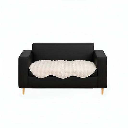 SOGA Two-seater Cream Faux Fur Throw Blanket 90x160cm Polyester
