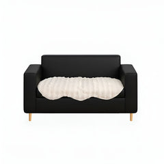SOGA Two-seater Cream Faux Fur Throw Blanket 90x160cm Polyester