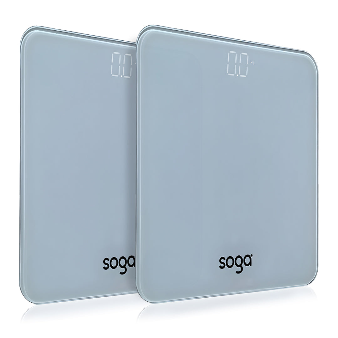 SOGA 2X 180kg Digital Fitness Weight Bathroom Gym Body Glass LCD Electronic Scales White $ 60.90