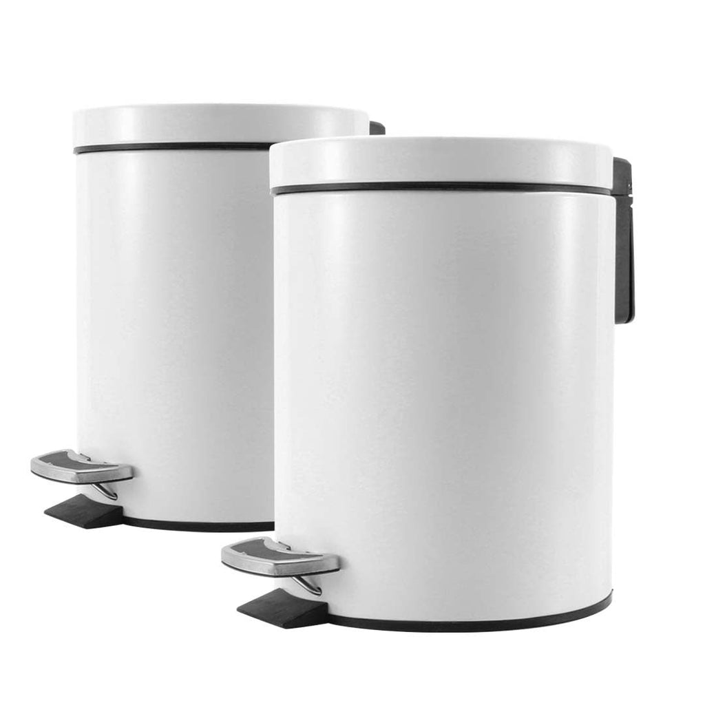 SOGA 2X Foot Pedal Stainless Steel Rubbish Recycling Garbage Waste Trash Bin Round 7L White $ 107.90