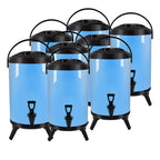 SOGA 8X 18L Stainless Steel Insulated Milk Tea Barrel Hot and Cold Beverage Dispenser Container with Faucet Blue