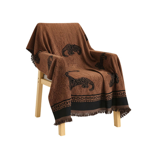 SOGA Three-seater Brown Sofa Cover Leopard Print 180x340cm Polyester $ 151.50