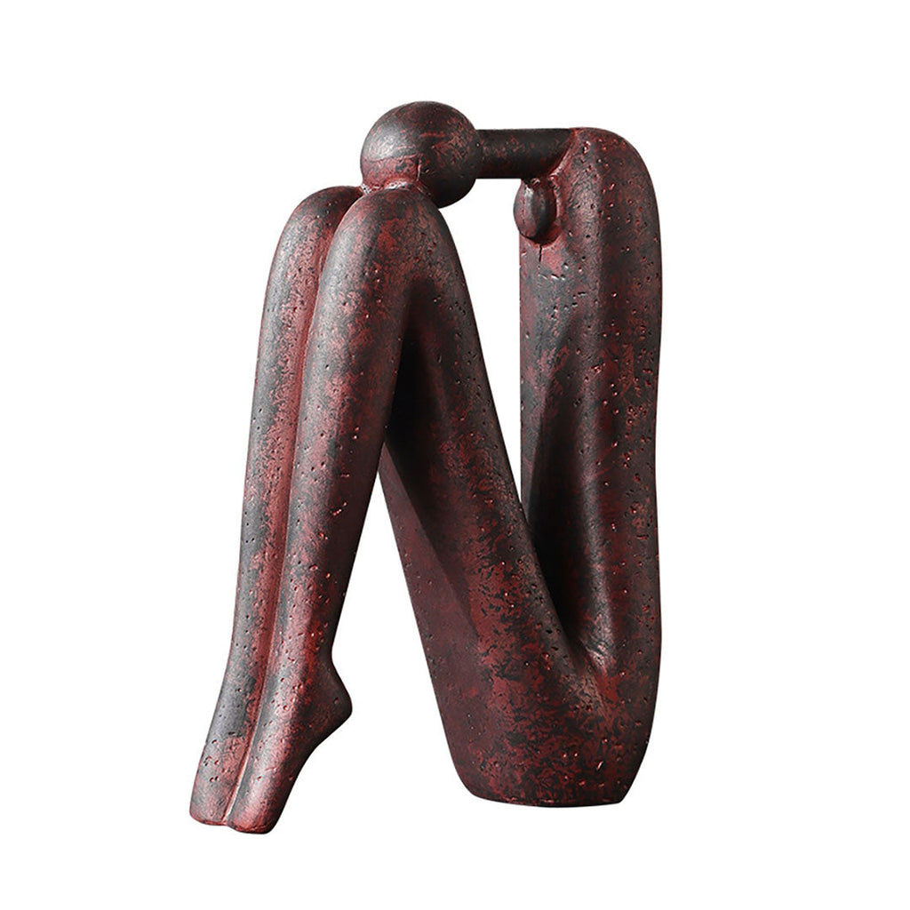 SOGA 13x20cm Ornament Modern Stickman Art Sculpture Minimalist Resin Statue Round Head for Home Decor and Bookend $ 33.50