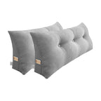 SOGA 2X 100cm Silver Triangular Wedge Bed Pillow Headboard Backrest Bedside Tatami Cushion Home Decor