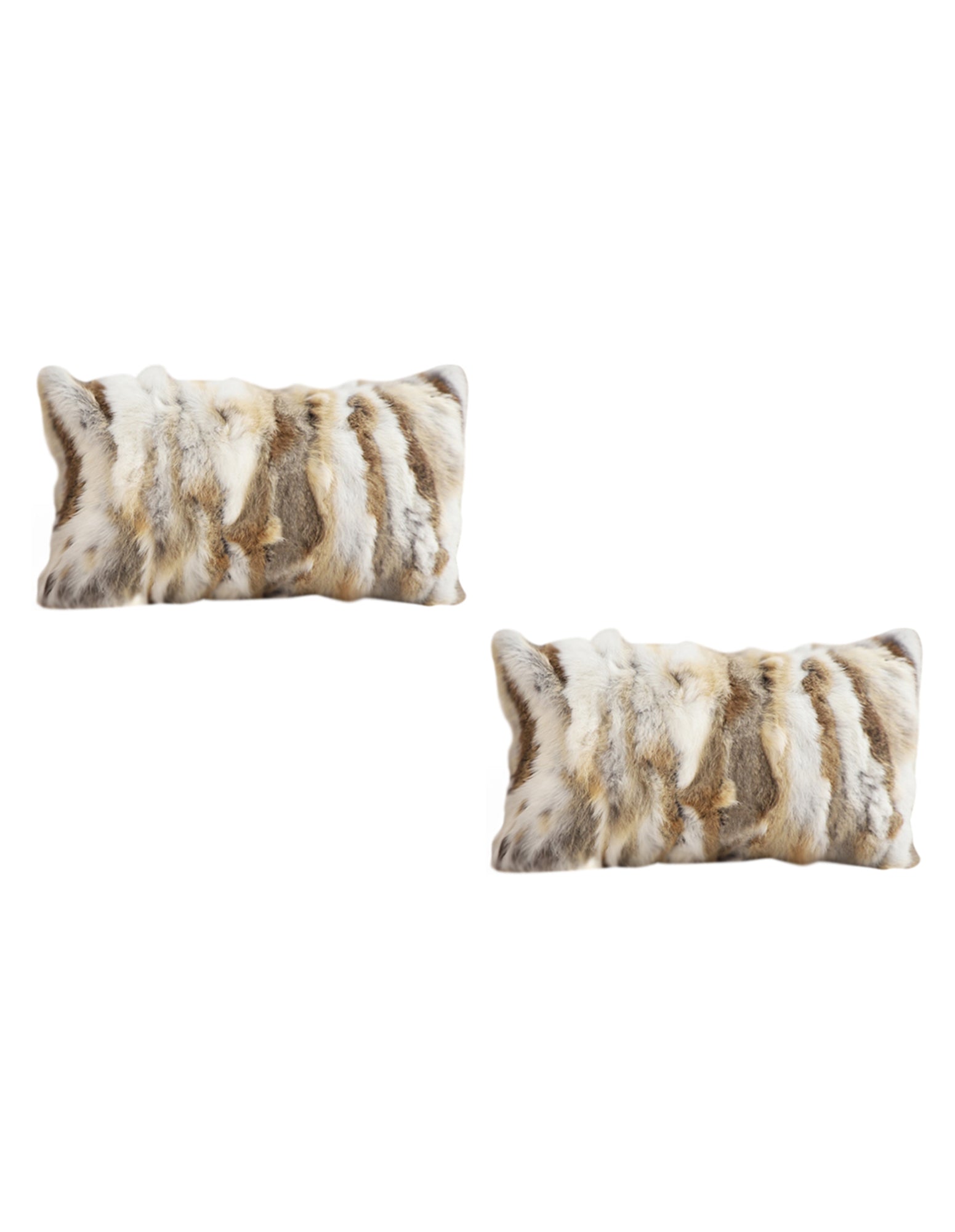 SOGA 2X 30cm Throw Pillow Coffee Rabbit Fur Lumbar Warm Cozy Decorative Cushion Home Decor $ 151.50