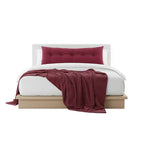 SOGA Home & Living Bundle – Rose Red Triangular Wedge Pillow & Burgundy Striped Flannel Throw $ 0