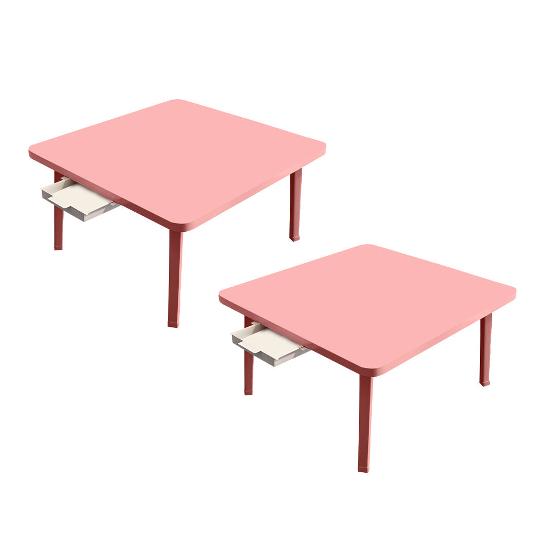 SOGA 2X Pink Portable Floor Table Small Square Space-Saving Mini Desk Home Decor $ 129.50