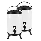 SOGA 2X 10L Stainless Steel Insulated Milk Tea Barrel Hot and Cold Beverage Dispenser Container with Faucet White $ 172.90