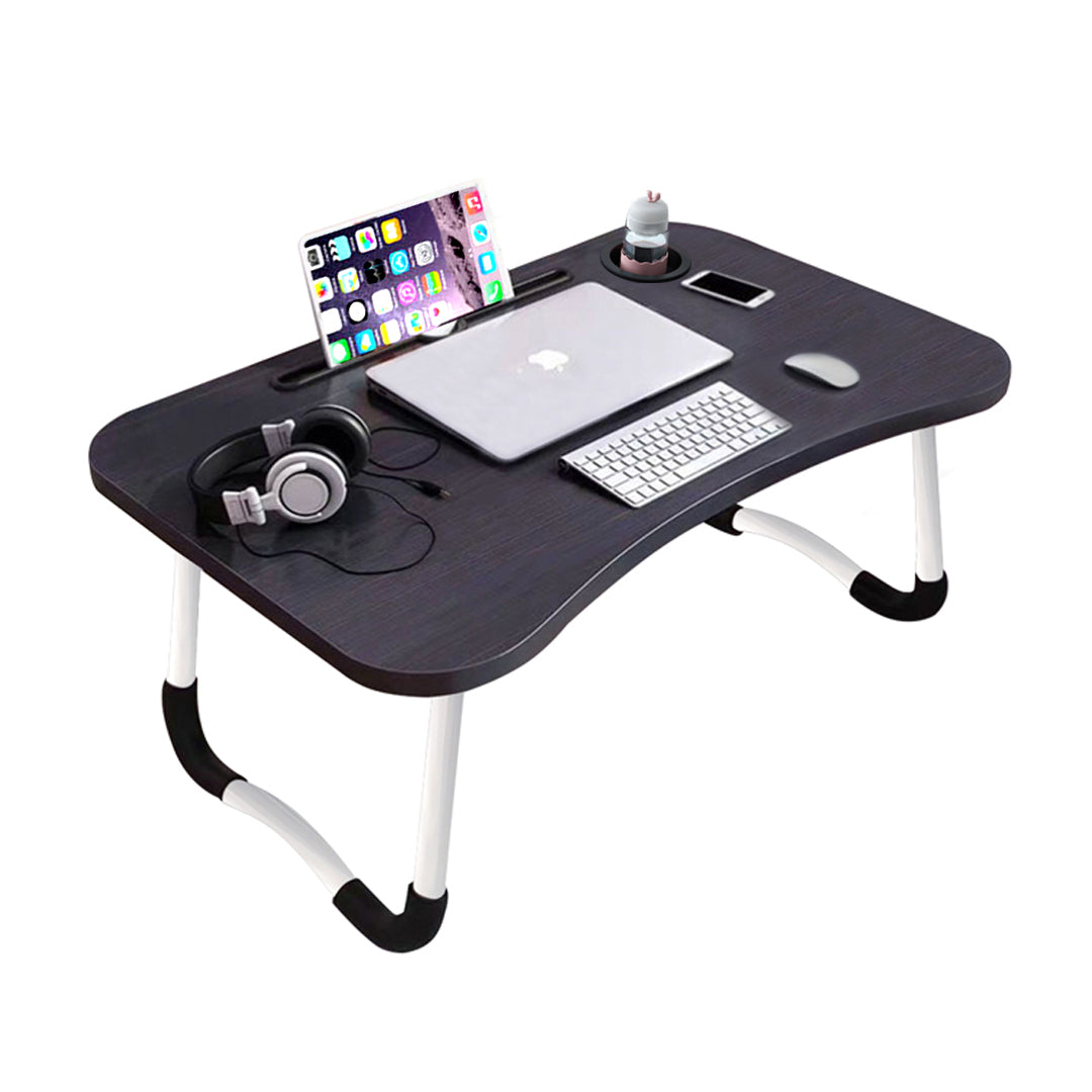 SOGA Black Portable Bed Table Adjustable Foldable Bed Sofa Study Table Laptop Mini Desk with Notebook Stand Cup Slot Home Decor $ 43.50