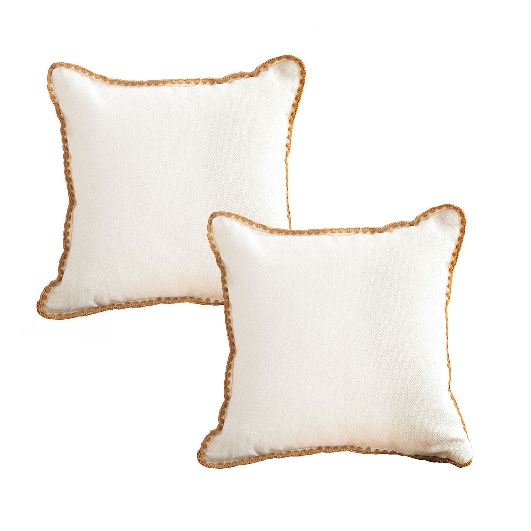 SOGA 2X 45cm Warm Wood Tone & Apricot Shell Edged Square Throw Pillow $ 107.90