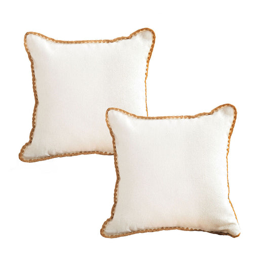 SOGA 2X 45cm Warm Wood Tone & Apricot Shell Edged Square Throw Pillow $ 107.90