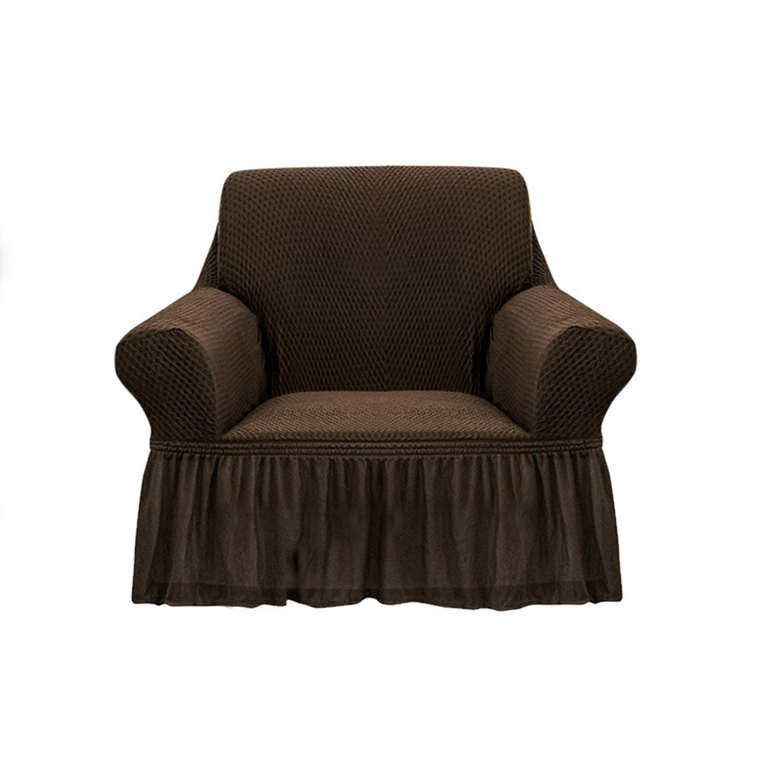 SOGA 1-Seater Coffee Sofa Cover with Ruffled Skirt Couch Protector High Stretch Lounge Slipcover Home Decor $ 72.50