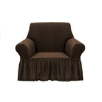 SOGA 1-Seater Coffee Sofa Cover with Ruffled Skirt Couch Protector High Stretch Lounge Slipcover Home Decor $ 72.50
