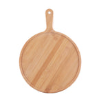 SOGA 12 inch Blonde Round Premium Wooden Serving Tray Board Paddle with Handle Home Decor $ 28.90