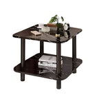 SOGA 70cm Black Ceramic Side Table Stone Pattern Modern Design with Black Metal Legs $ 99.90