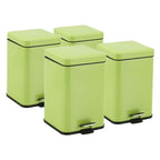 SOGA 4X Foot Pedal Stainless Steel Rubbish Recycling Garbage Waste Trash Bin Square 6L Green $ 219.50