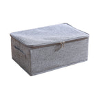 SOGA Grey Small Portable Double Zipper Storage Box Moisture Proof Clothes Basket Foldable Home Organiser $ 27.90