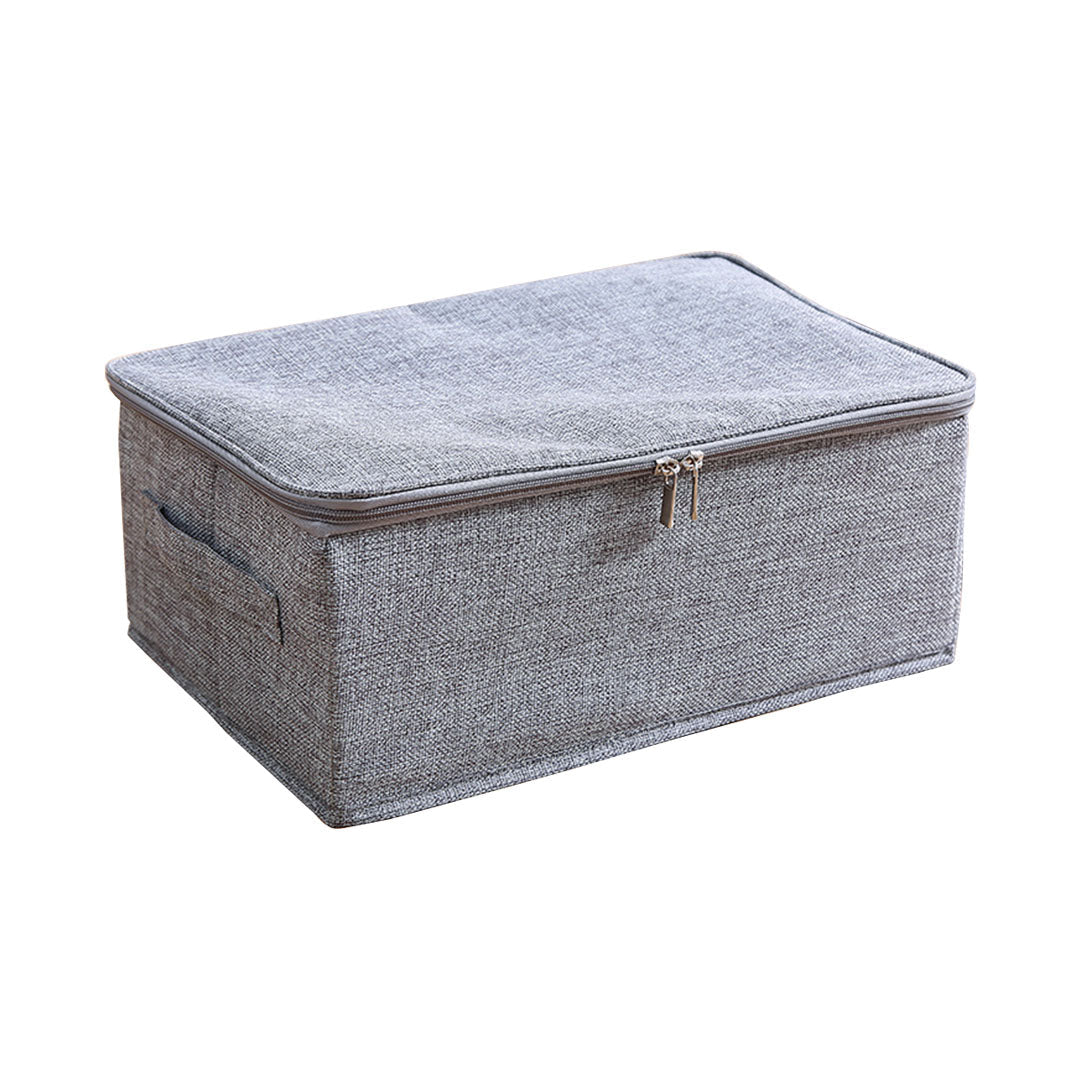 SOGA Grey Small Portable Double Zipper Storage Box Moisture Proof Clothes Basket Foldable Home Organiser $ 27.90