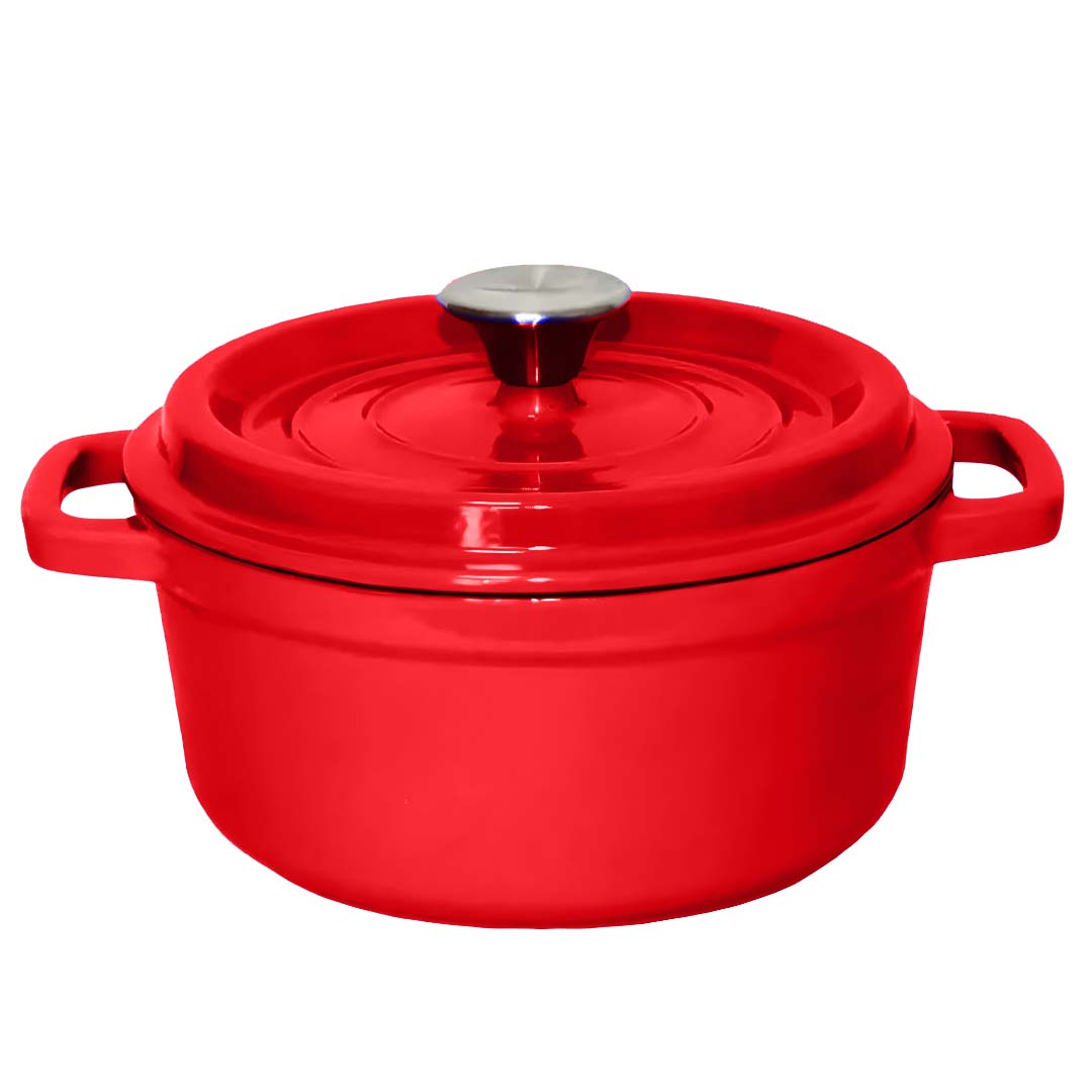 SOGA Cast Iron Enamel Porcelain Stewpot Casserole Stew Cooking Pot With Lid 3.6L Red 24cm $ 111.50