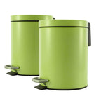 SOGA 2X Foot Pedal Stainless Steel Rubbish Recycling Garbage Waste Trash Bin Round 7L Green $ 107.90