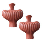 SOGA 2X 28X30cm Ornament Large Matte Red Vases Countertop Decoration Accessories Porch Crafts Home Decor $ 198.50