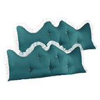 SOGA 2X 150cm Blue-Green Princess Bed Pillow Headboard Backrest Bedside Tatami Sofa Cushion with Ruffle Lace Home Decor