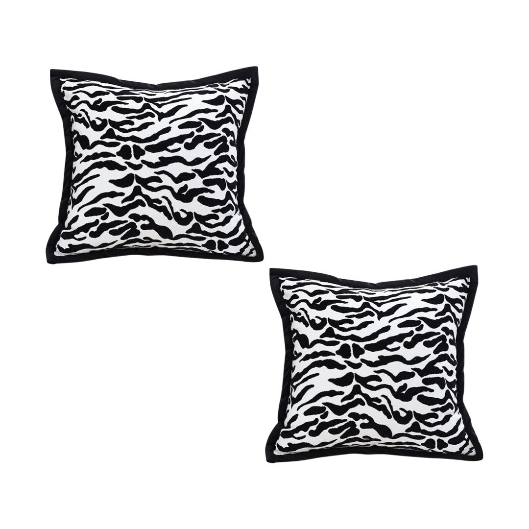 SOGA 2X 45cm Black and White Luxury Cushion Light Mottled Texture Decorative Square Pillow Living Room $ 107.90