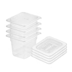 SOGA 150mm Clear Gastronorm GN Pan 1/6 Food Tray Storage Bundle of 4 with Lid $ 116.50