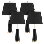 SOGA 4X 68cm Black Marble Bedside Desk Table Lamp Living Room Shade with Cone Shape Base $ 1055.50