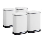 SOGA 4X Foot Pedal Stainless Steel Rubbish Recycling Garbage Waste Trash Bin Rectangular Shape 12L White $ 337.50