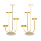 SOGA 2X U Shaped Plant Stand Round Flower Pot Tray Living Room Balcony Display Gold Metal Decorative Shelf $ 301.90