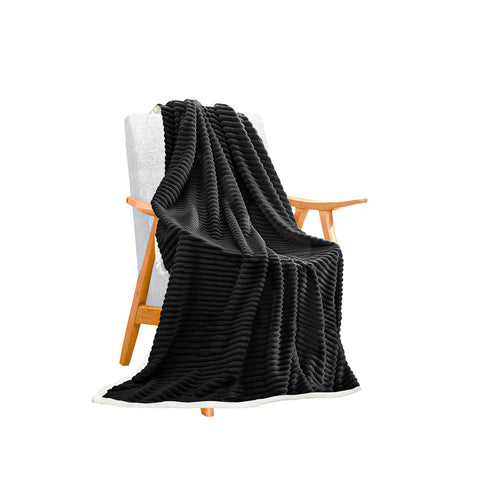 SOGA Black Throw Blanket Warm Cozy Double Sided Thick Flannel Coverlet Fleece Bed Sofa Comforter $ 93.50