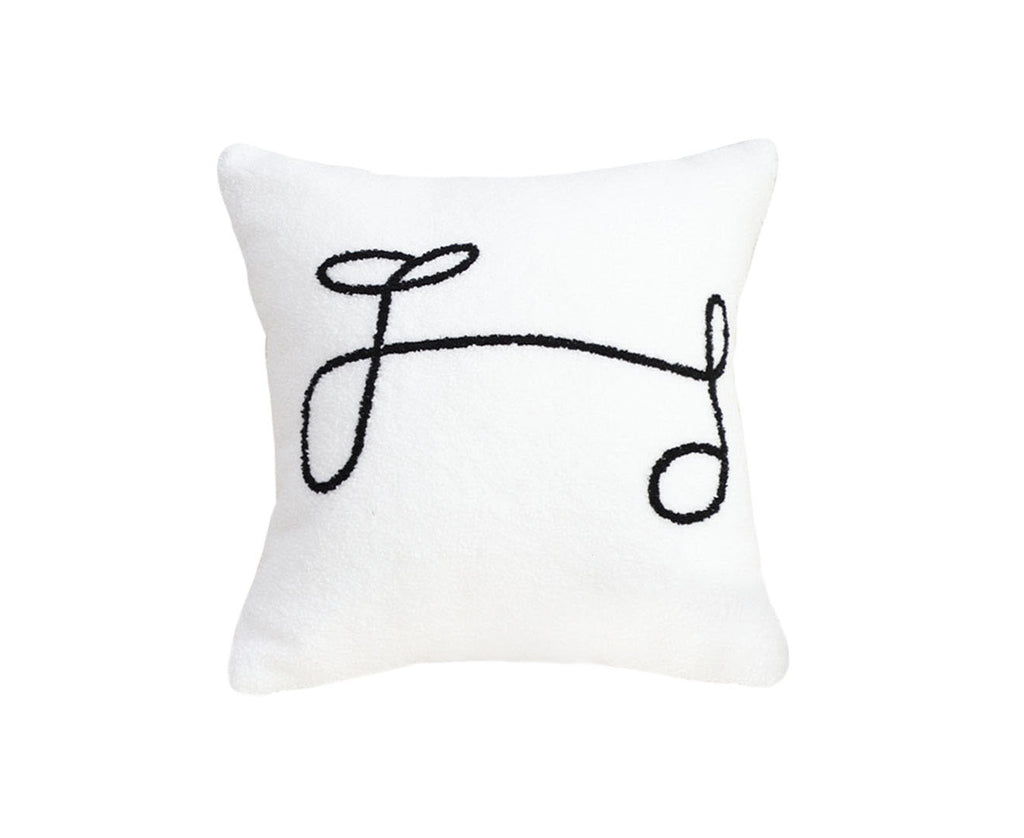 SOGA 45cm Minimalist White Script Letter Embroidered Throw Pillow $ 58.90